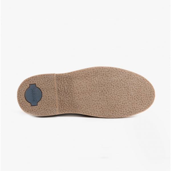 Popps VESPA Unisex Desert Boots in Cognac, sole with round logo patch