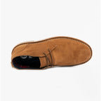Popps VESPA Unisex Desert Boots in Cognac, single boot seen from above at a low angle