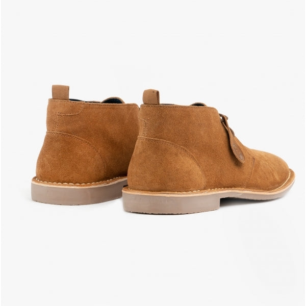 Popps VESPA Unisex Desert Boots in Cognac, pair shown at a front angle