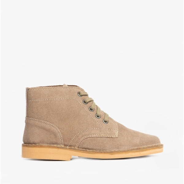 Roamers M468TS Mens 5 Eyelet Desert Boots in Dark Taupe, side view