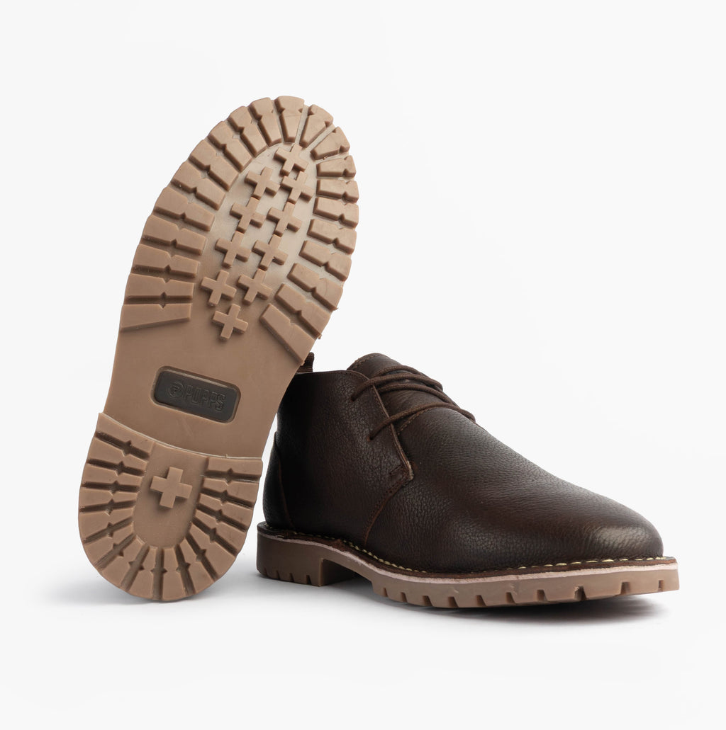 Popps COOPER Mens Desert Boots Dark Brown