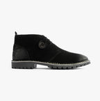 Popps COOPER Mens Suede Desert Boots in Black, side view