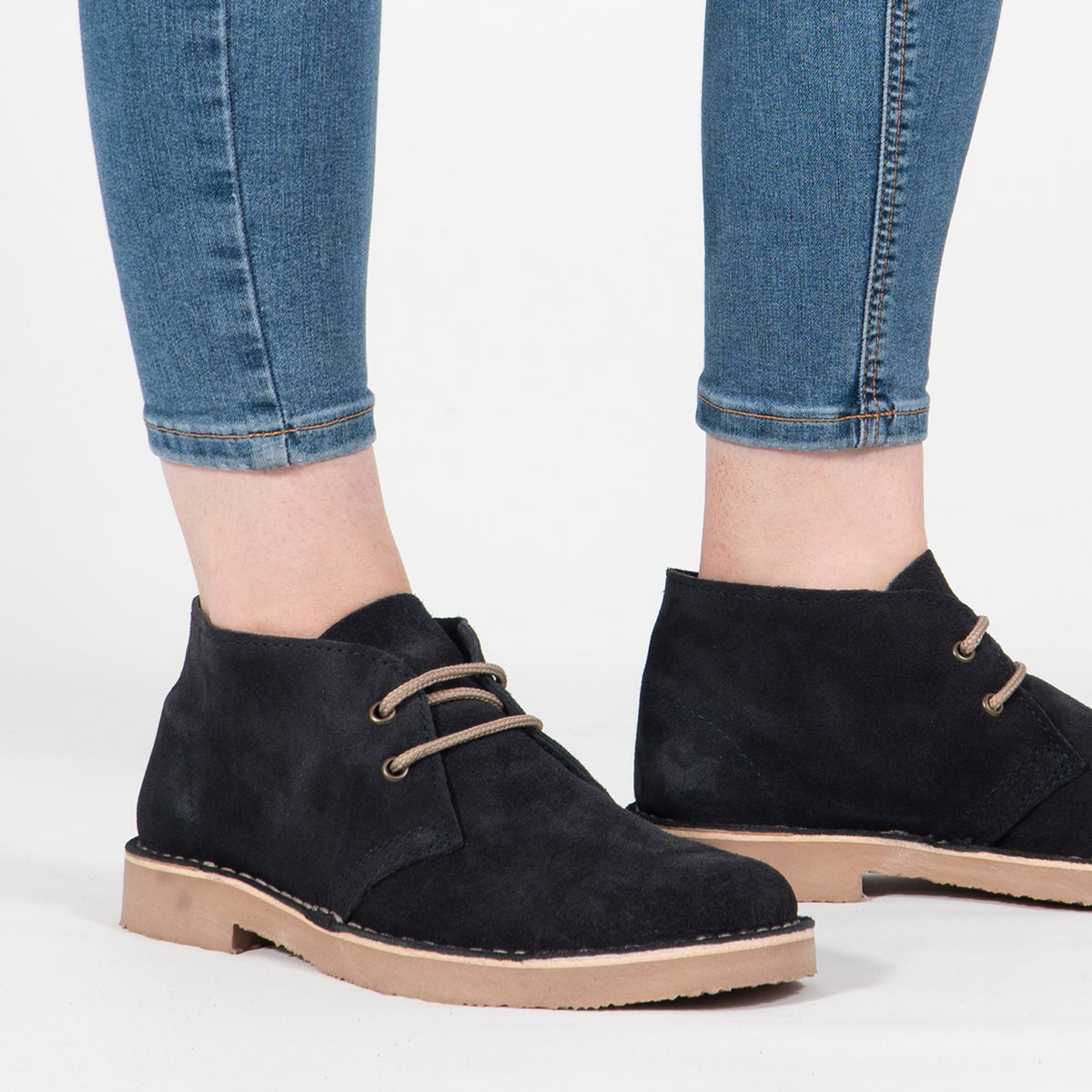Roamers SEAN Unisex Round Toe Desert Boots Navy