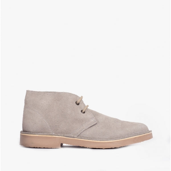 Roamers ROUND TOE Unisex Desert Boots in Grey, side view
