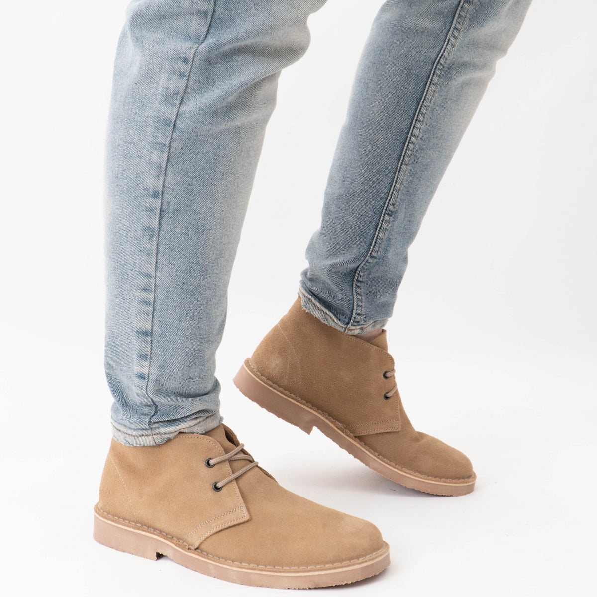 Roamers ROUND TOE Unisex Desert Boots Stone