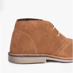 Roamers MARCO Mens Desert Boots in Sand, rear three-quarter view of the heel and sole
