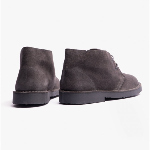 Roamers ORIGINAL Unisex Desert Boots in Grey, pair seen from behind