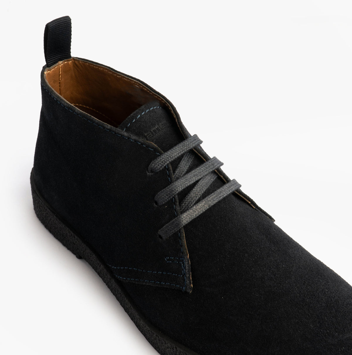 Roamers REVOLVER Mens Boots in Navy, close-up of the laces and sole edge