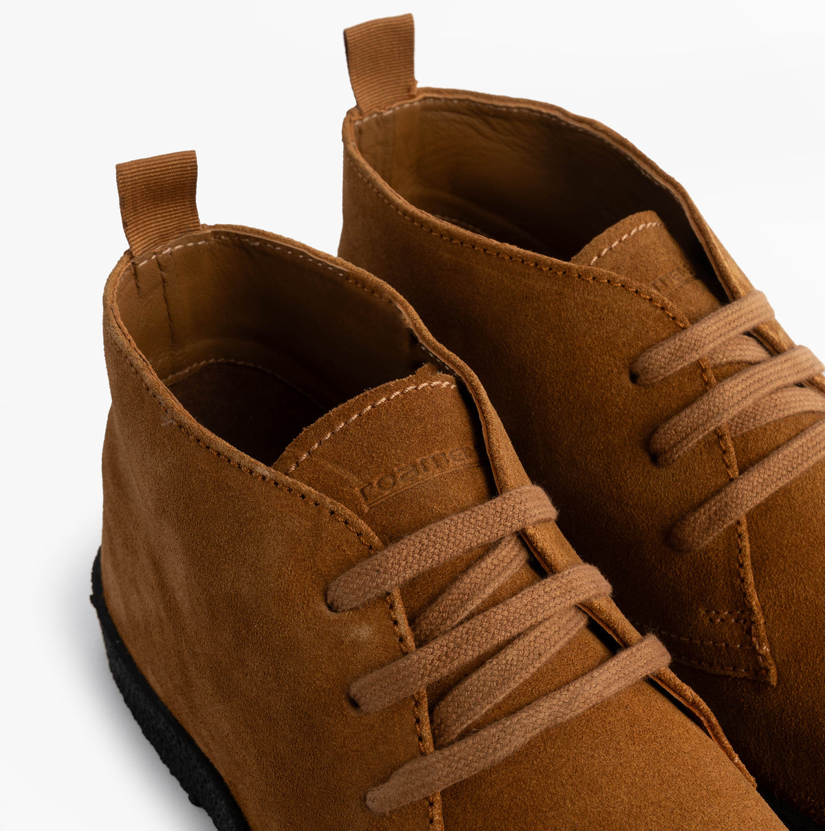 Roamers REVOLVER Mens Boots in Tan, close-up of the laces