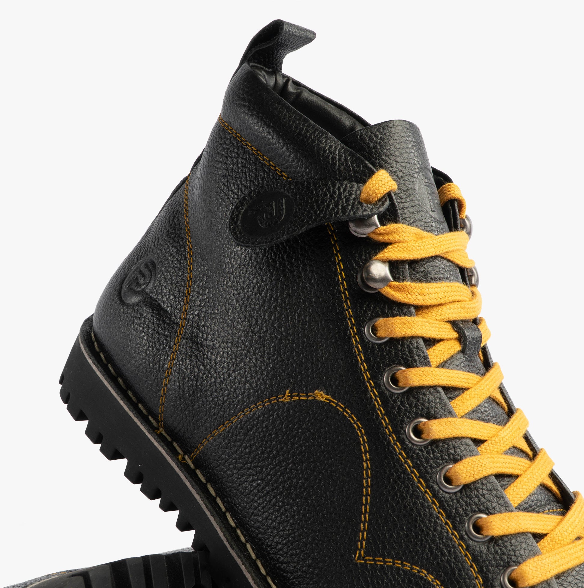 Popps 1961 MOD Mens Leather Monkey Boots Black | DesertBoots.com