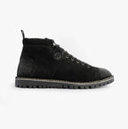Popps 1961 MOD Mens Suede Monkey Boots in Black, side view