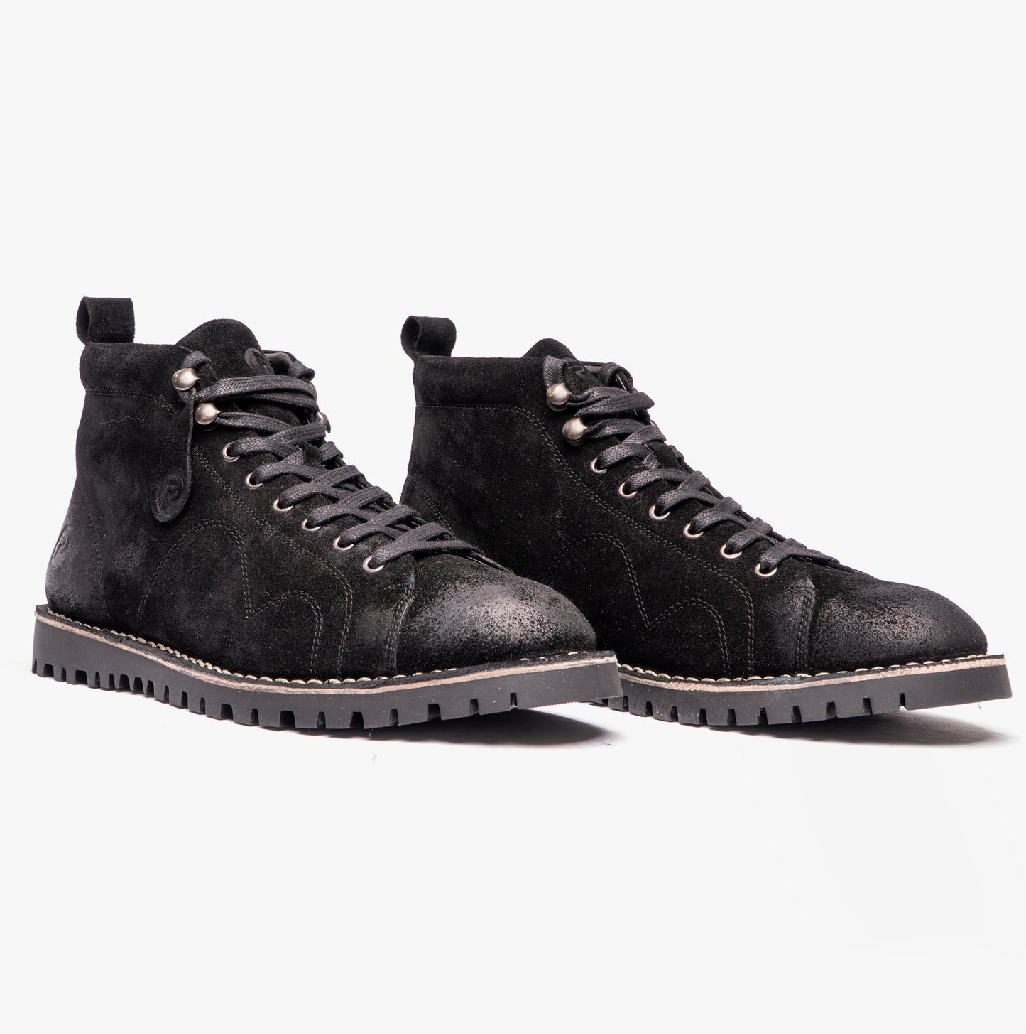 Popps 1961 MOD Mens Suede Boots Black