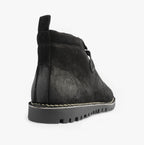 Popps 1961 MOD Mens Suede Monkey Boots in Black, rear view