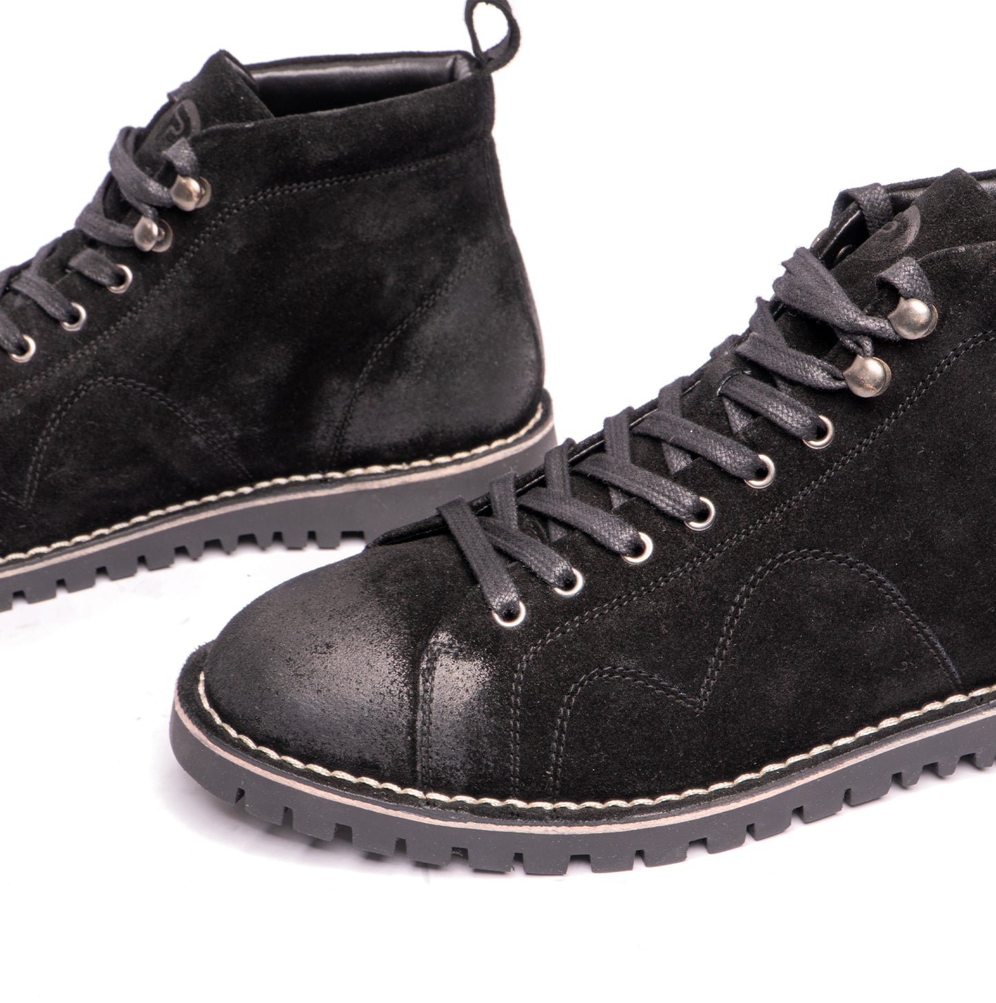 Popps 1961 MOD Mens Suede Boots Black