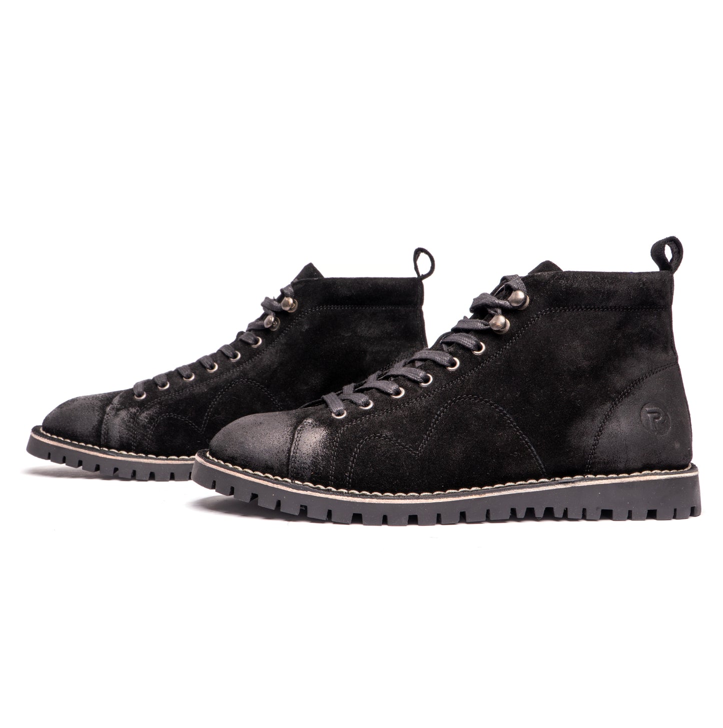 Popps 1961 MOD Mens Suede Boots Black