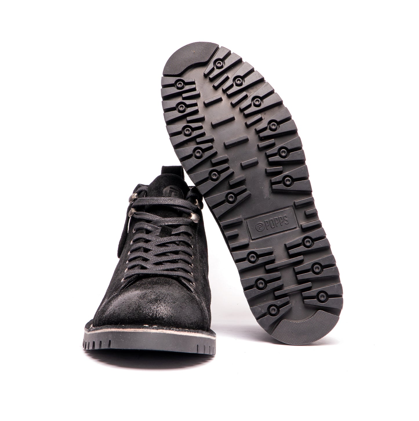 Popps 1961 MOD Mens Suede Boots Black