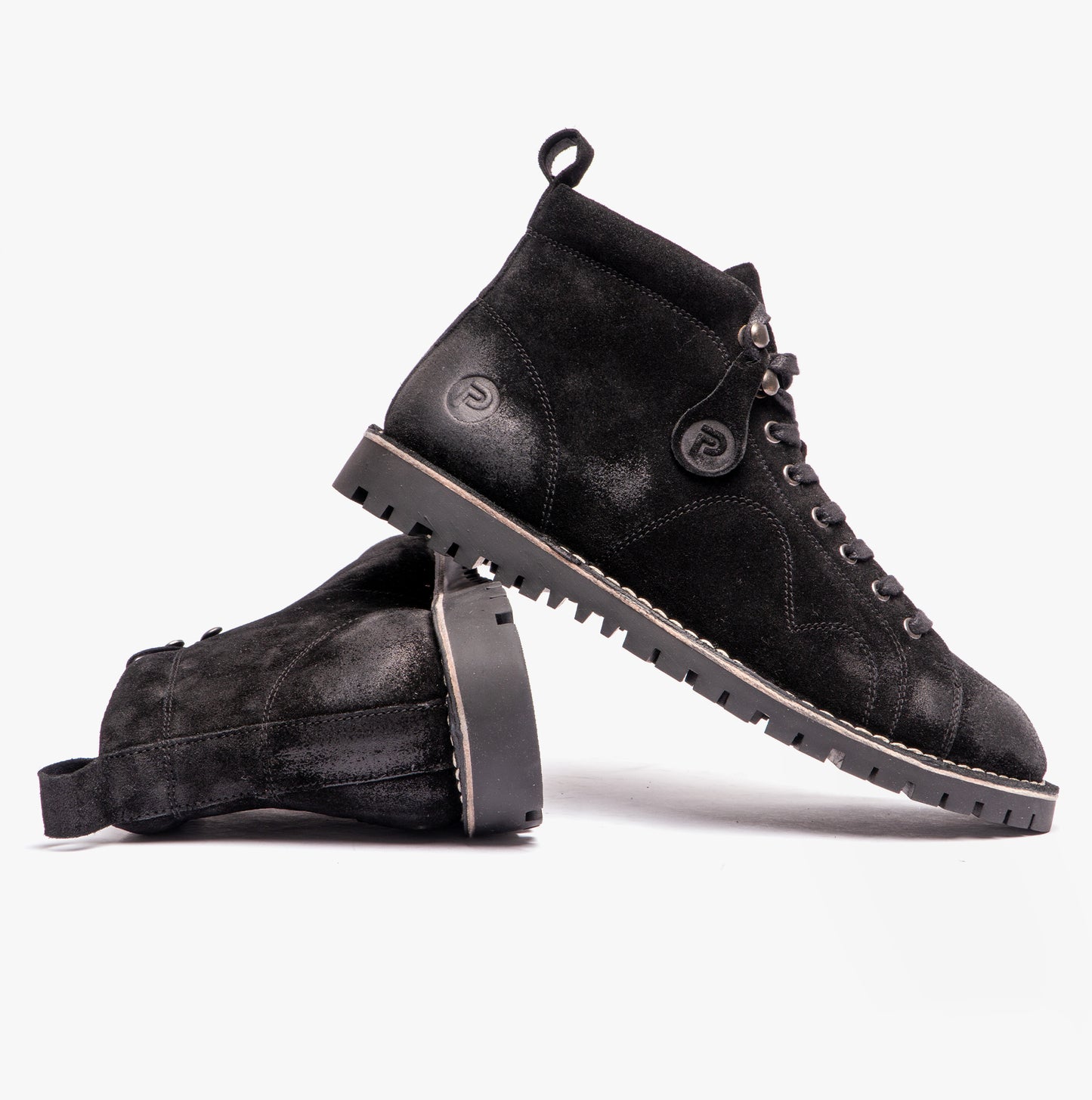 Popps 1961 MOD Mens Suede Boots Black
