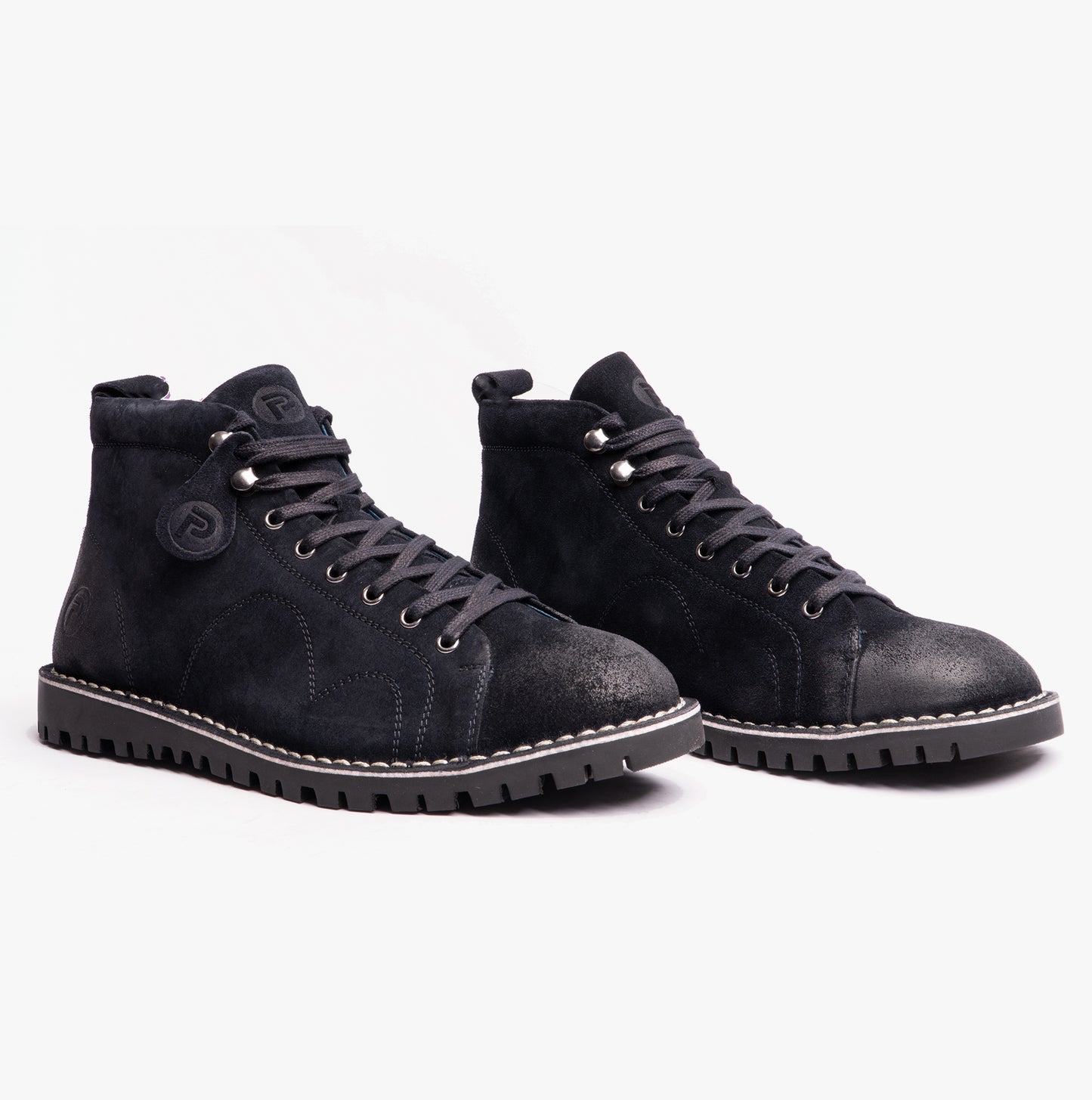 Popps 1961 MOD Mens Suede Boots Navy