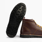 Popps 1961 MOD Mens Leather Monkey Boots in Oxblood, tread sole with the other boot beside it