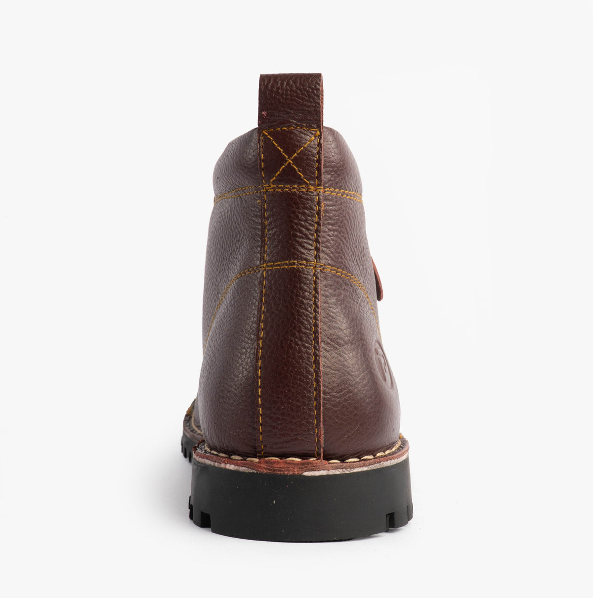 Popps 1961 MOD Mens Leather Monkey Boots in Oxblood, rear view