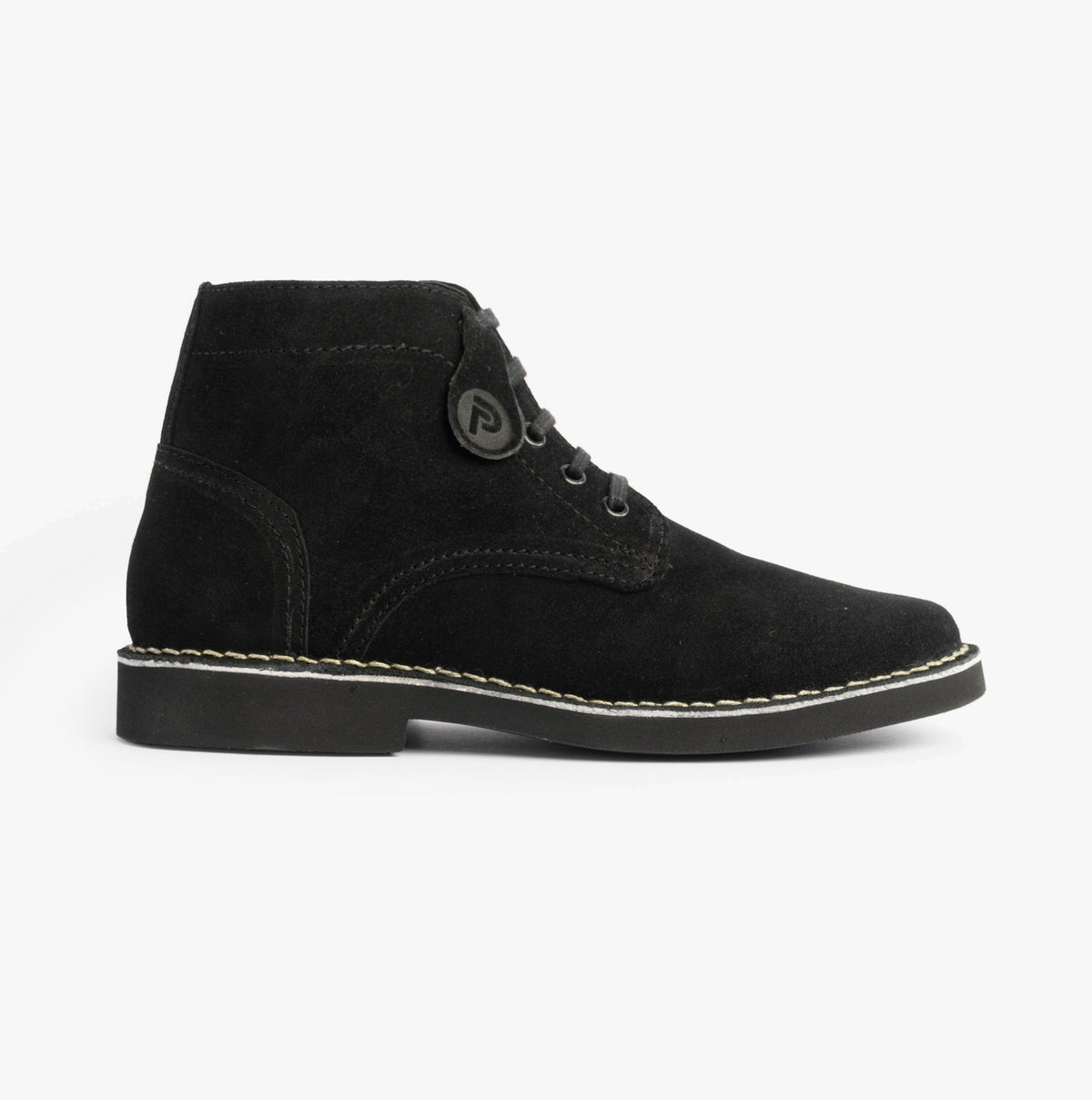 Popps RANGER Mens Desert Boots in Black, side view