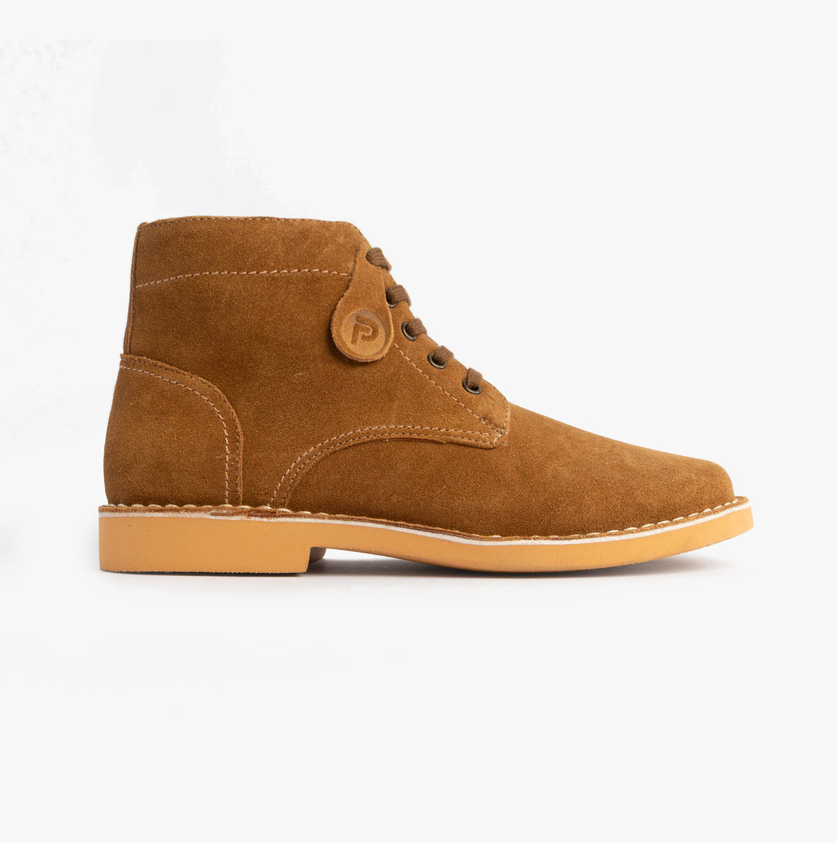 Popps RANGER Mens Desert Boots in Cognac, side view