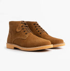 Popps RANGER Mens Desert Boots in Cognac, pair shown at a front angle