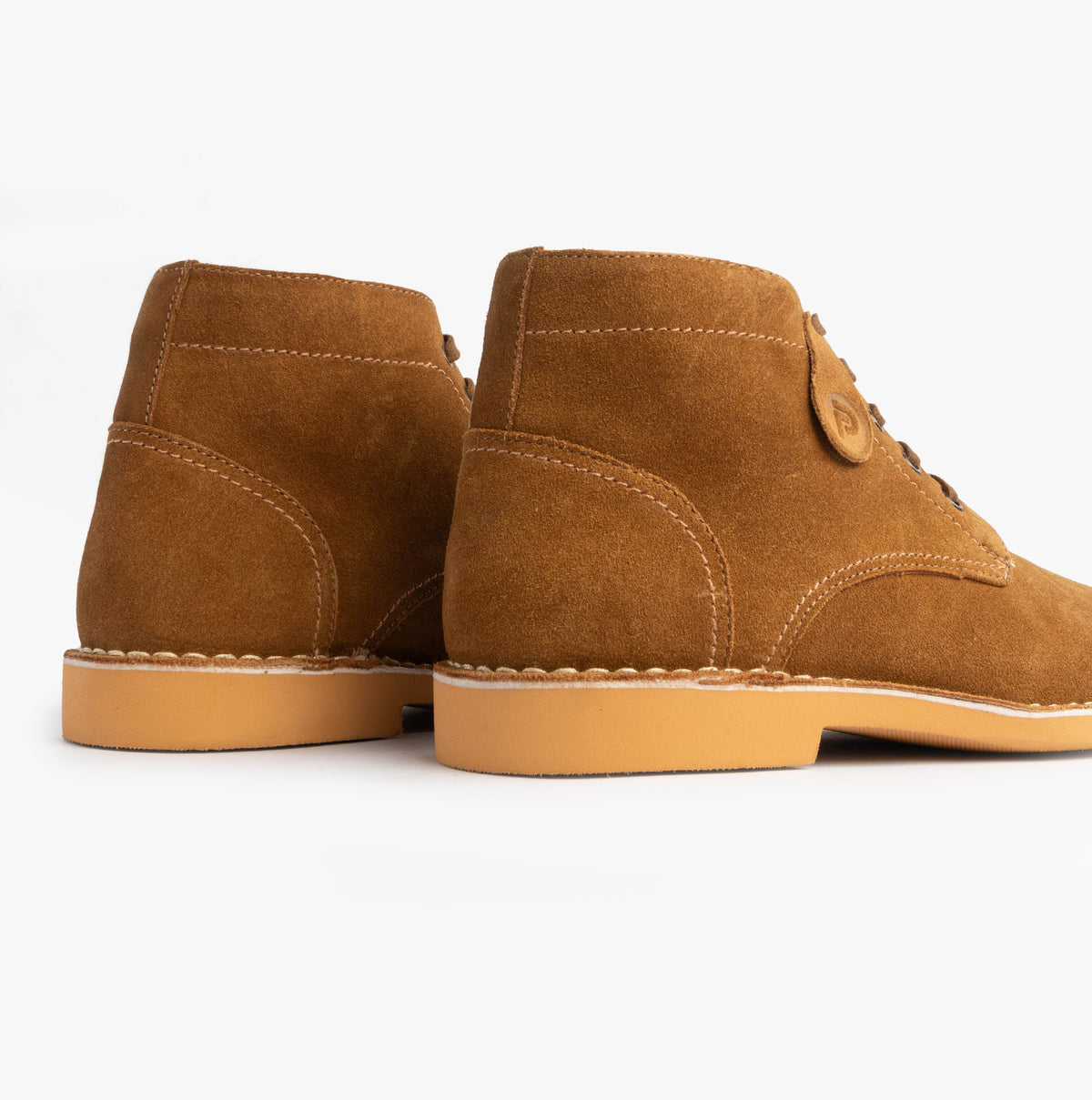Popps RANGER Mens Desert Boots in Cognac, pair shown side on