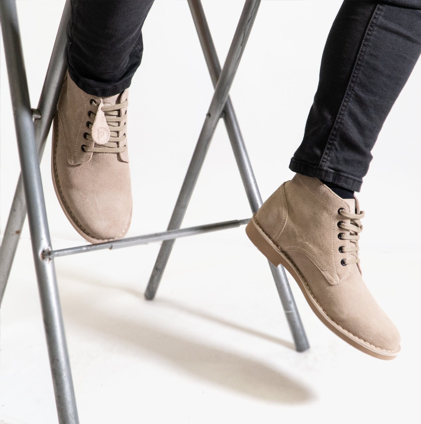 Popps RANGER Mens Desert Boots Taupe
