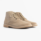 Popps RANGER Mens Desert Boots in Taupe, pair shown at a front angle