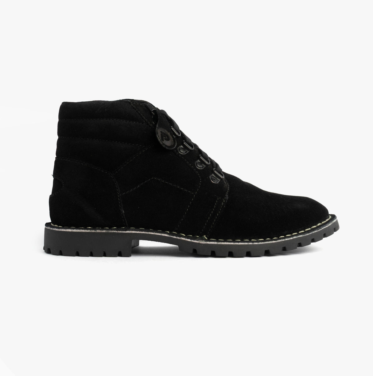 Popps TROOPER Mens Desert Boots in Black, side view