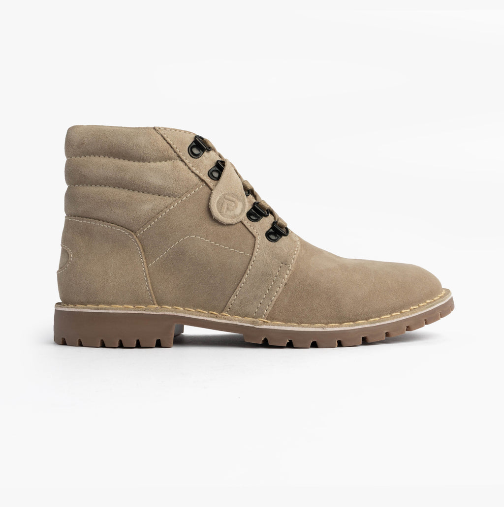 Popps TROOPER Mens Desert Boots in Taupe, side view