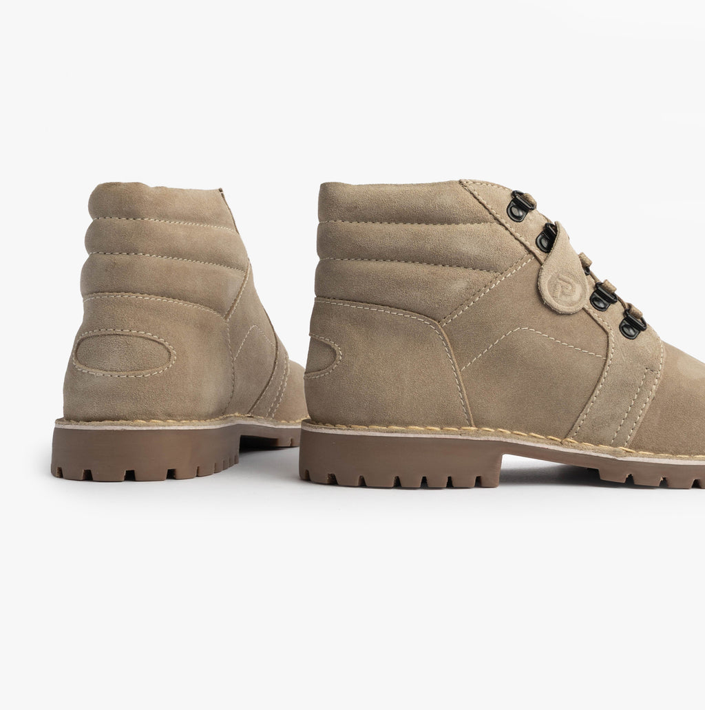 Popps TROOPER Mens Desert Boots in Taupe, pair shown side on