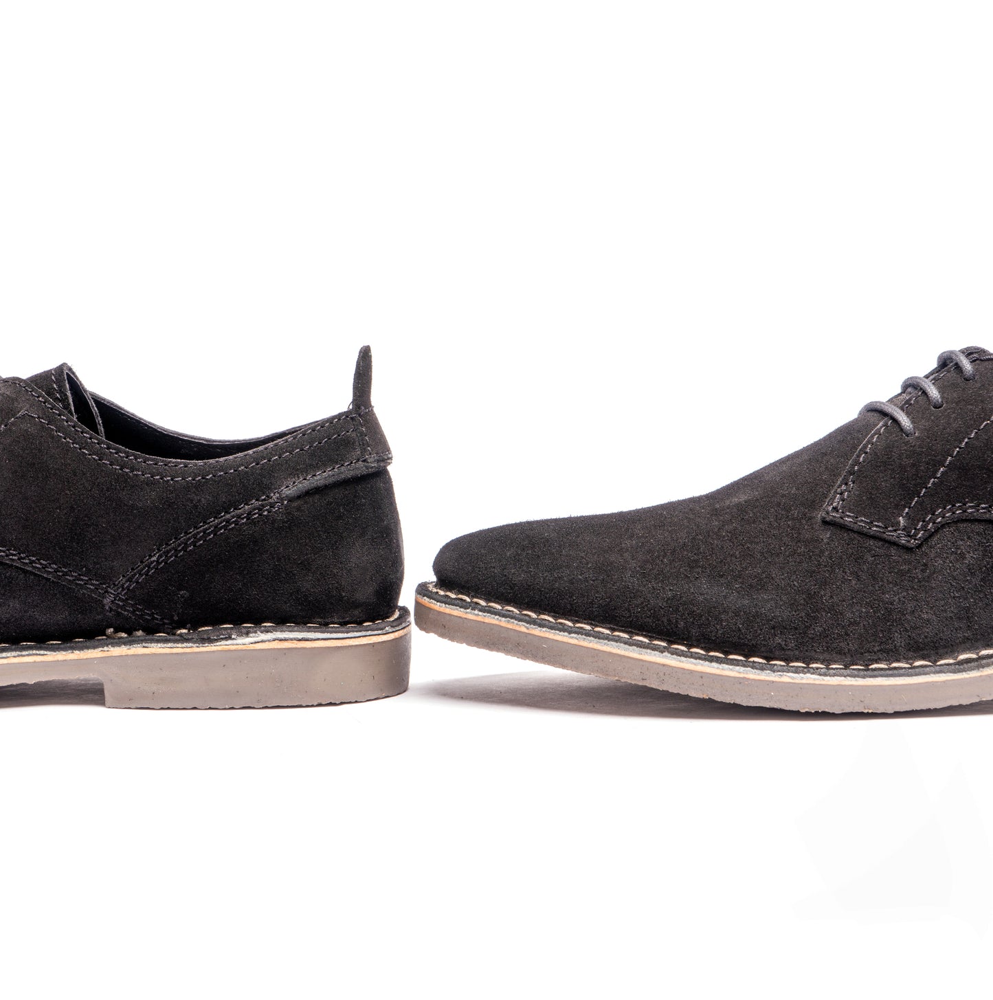 Popps JONAS Mens Suede Desert Shoes Black