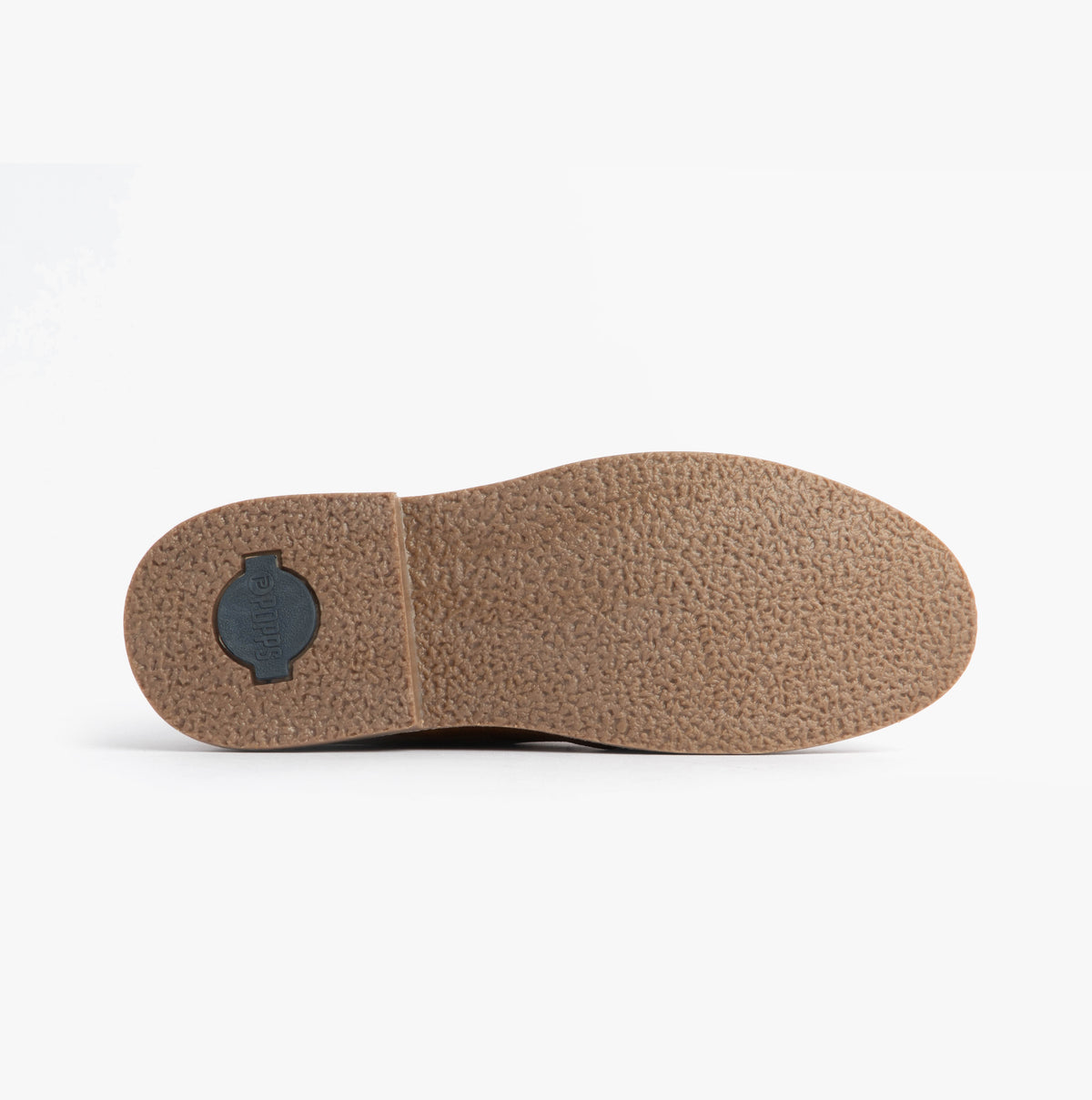 Popps JONAS Mens Suede Desert Shoes in Cognac, sole with logo patch