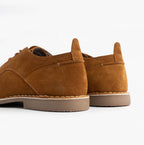 Popps JONAS Mens Suede Desert Shoes in Cognac, pair shown at a front angle