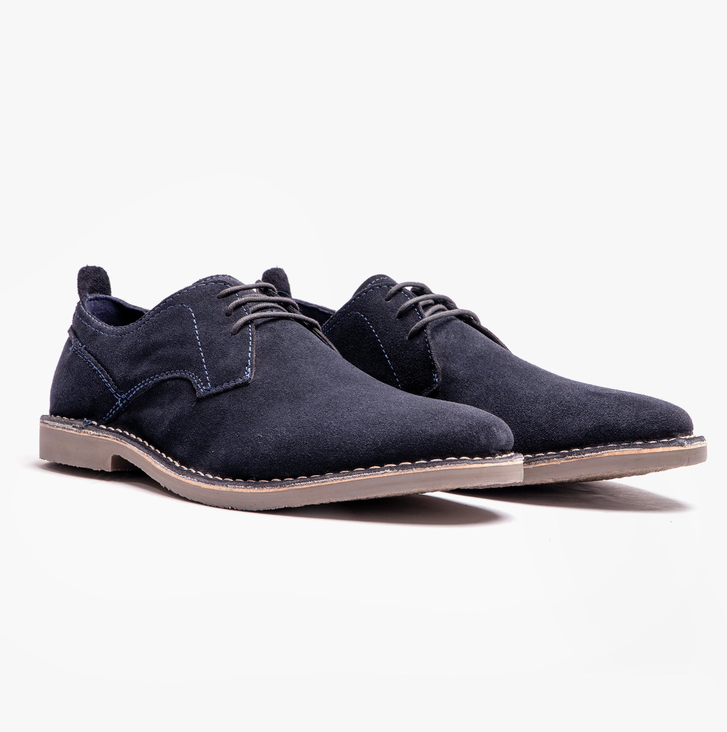 Popps JONAS Mens Suede Desert Shoes Navy