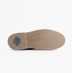Popps JONAS Mens Suede Desert Shoes in Navy, sole with logo patch