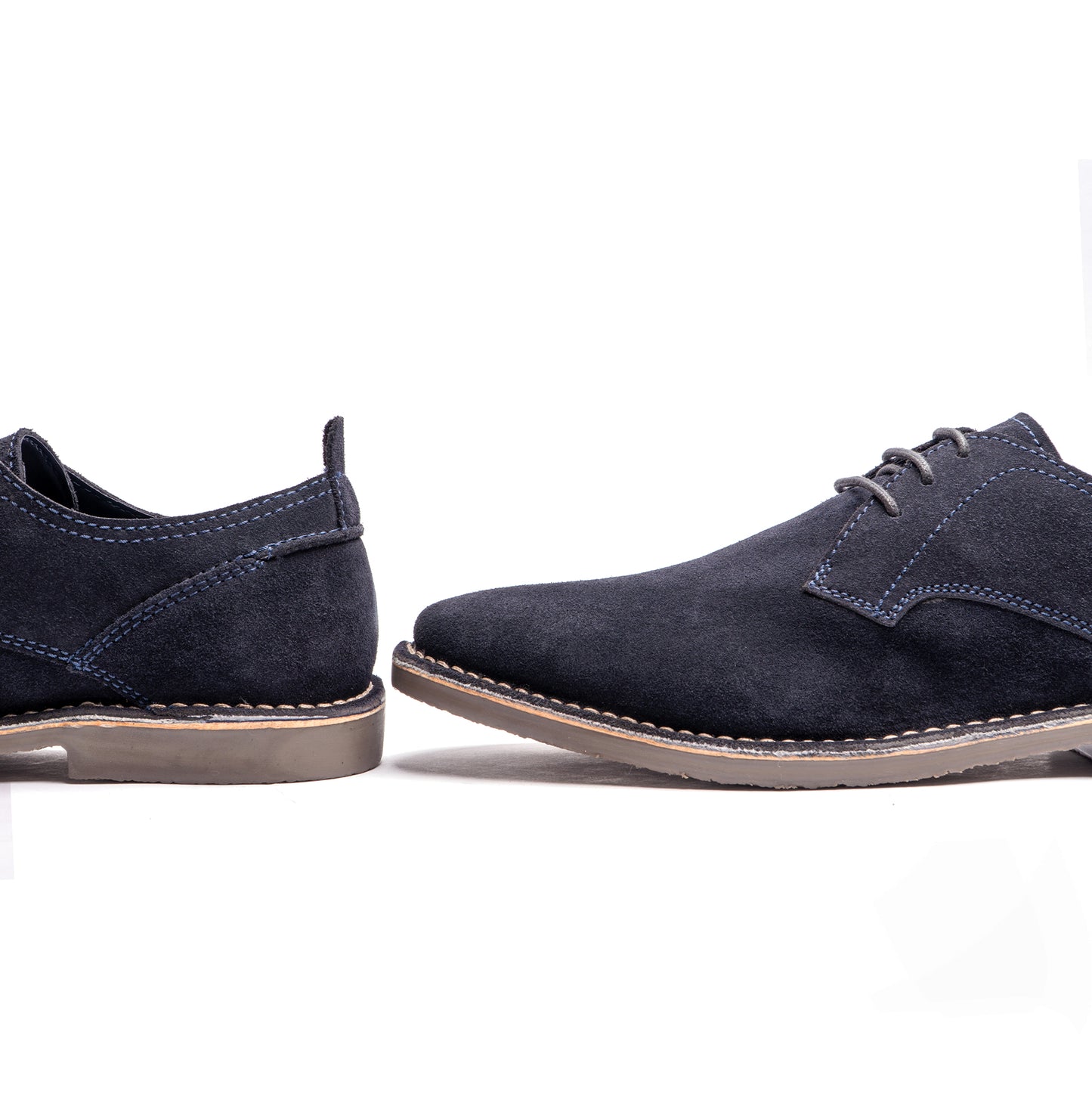 Popps JONAS Mens Suede Desert Shoes Navy