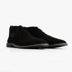 Popps VESPA Unisex Desert Boots in Black, pair shown side on