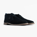 Popps VESPA Unisex Desert Boots in Navy, pair shown side on