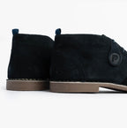 Popps VESPA Unisex Desert Boots in Navy, pair seen from behind