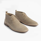 Popps VESPA Unisex Desert Boots in Sand, pair shown at a front angle