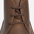 Roamers LEONARD Mens Desert Boots in Brown, close-up of the laces and leather