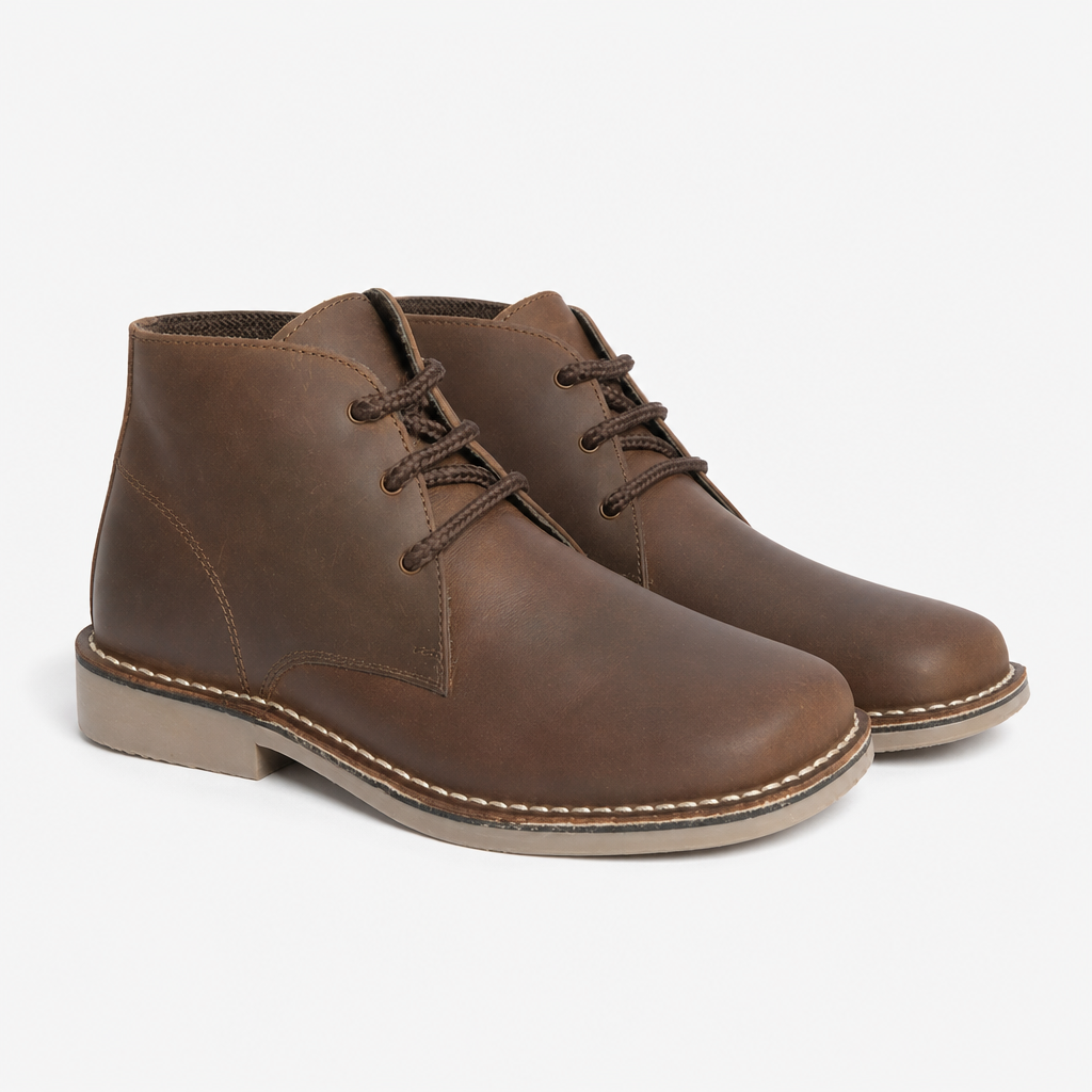 Roamers LEONARD Mens Desert Boots Brown