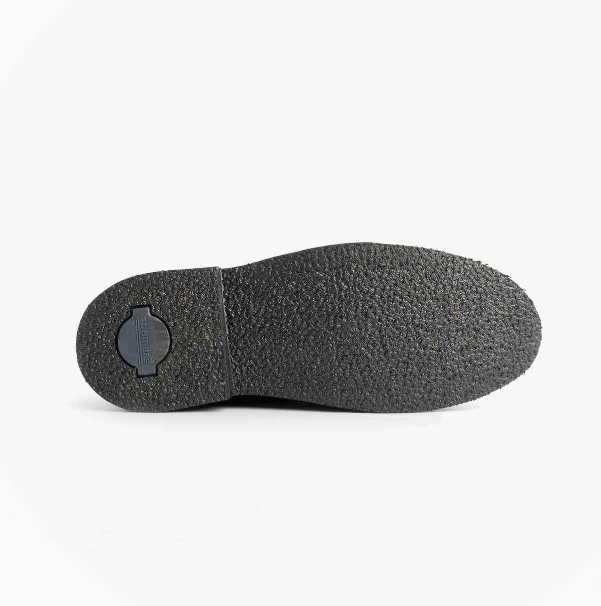Roamers JACOB Mens Desert Boots in Black, textured sole with Roamers logo