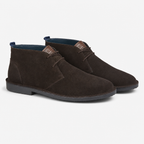 Roamers JACOB Mens Desert Boots in Dark Brown, pair shown at an angle