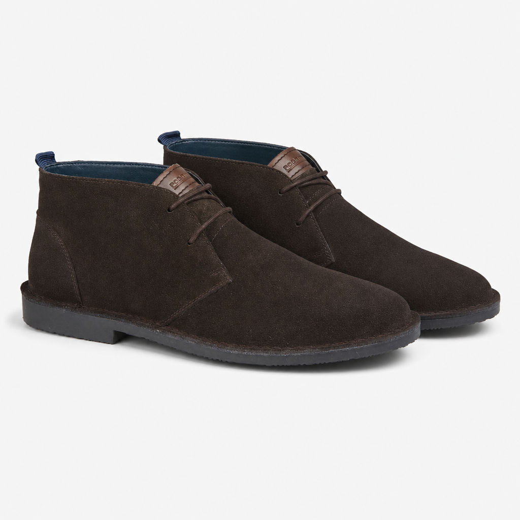 Roamers JACOB Mens Desert Boots Dark Brown