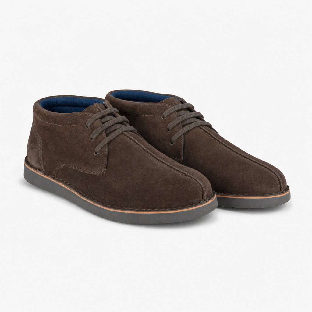 Roamers STANLEY Mens Desert Boots Dark Brown