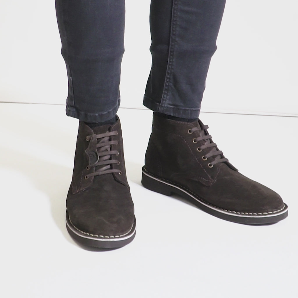 Popps RANGER Mens Desert Boots Dark Brown